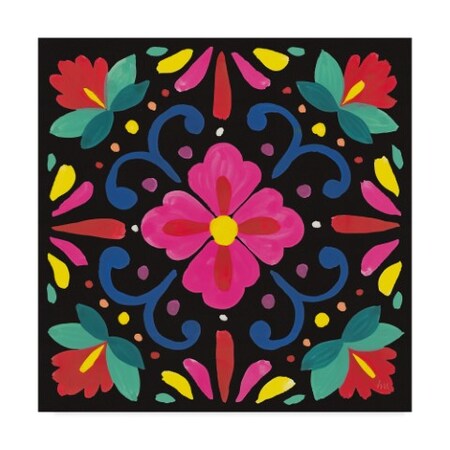 Laura Marshall 'Floral Fiesta Tile Vii' Canvas Art,35x35